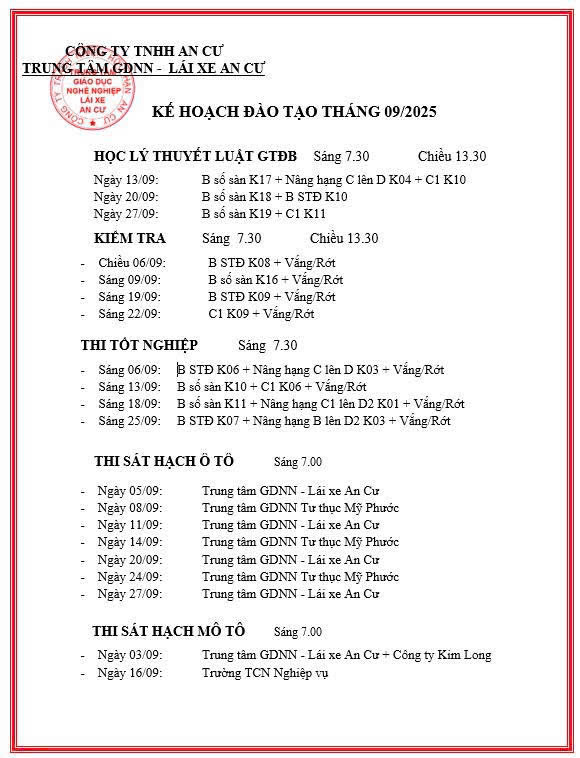 Kế Hoach Thang 9 2025 N